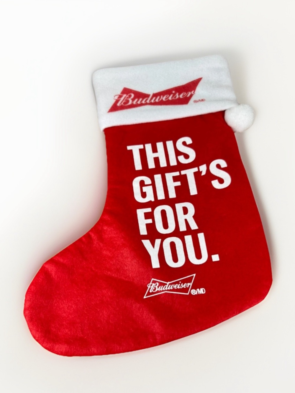 🆕 Lot of (2) Christmas Stocking Budweiser This Gift's For You Beer Breweriana